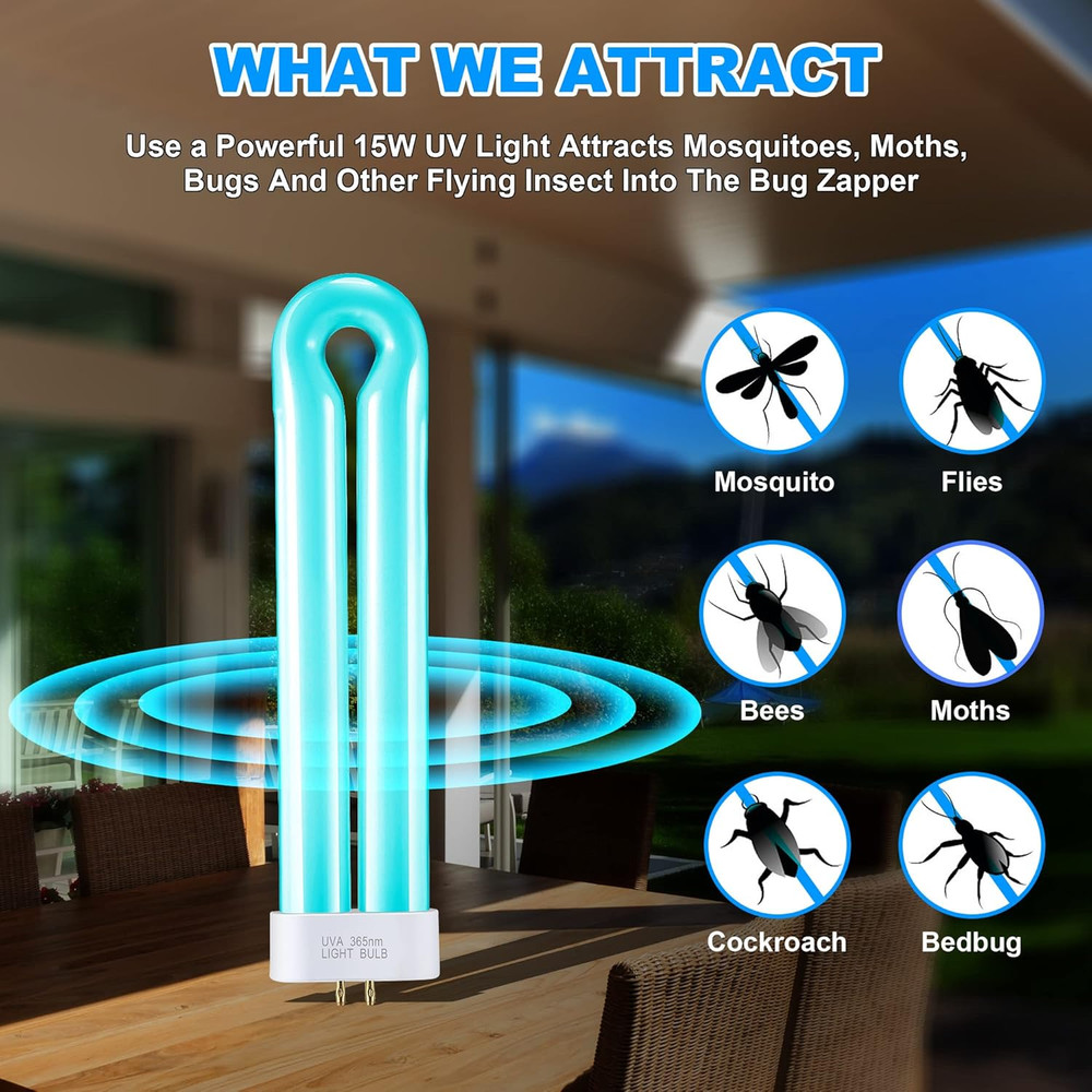 BF35 Bug Zapper Replacement Bulbs FUL 15W-BL with Square 4-Pin Base, Compatible
