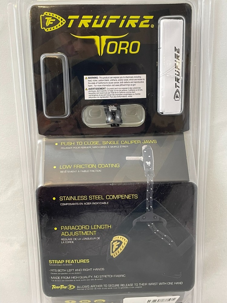 TruFire Toro Black With Wrist Strap Single Caliper Release Aid
