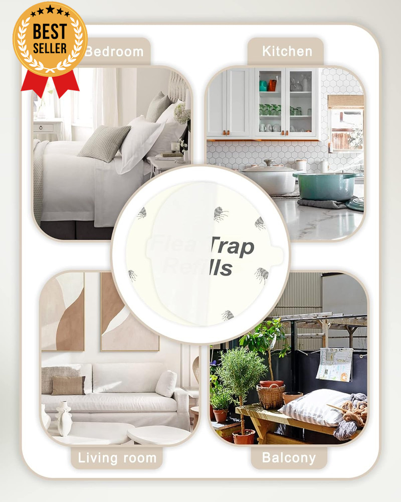 20 Pack Flea Trap Refill Discs Sticky Pads 7.1" for Flea & Bed Bug Traps