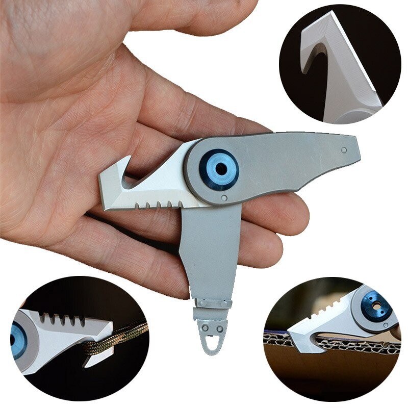 Folding Keyring Keychain Key Chain Ring Mini Knife Blade Utility Car Box Cutter