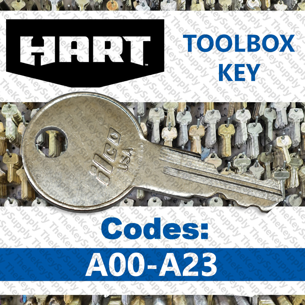 HART Walmart Tool Box Key Cut to Code A00 - A23