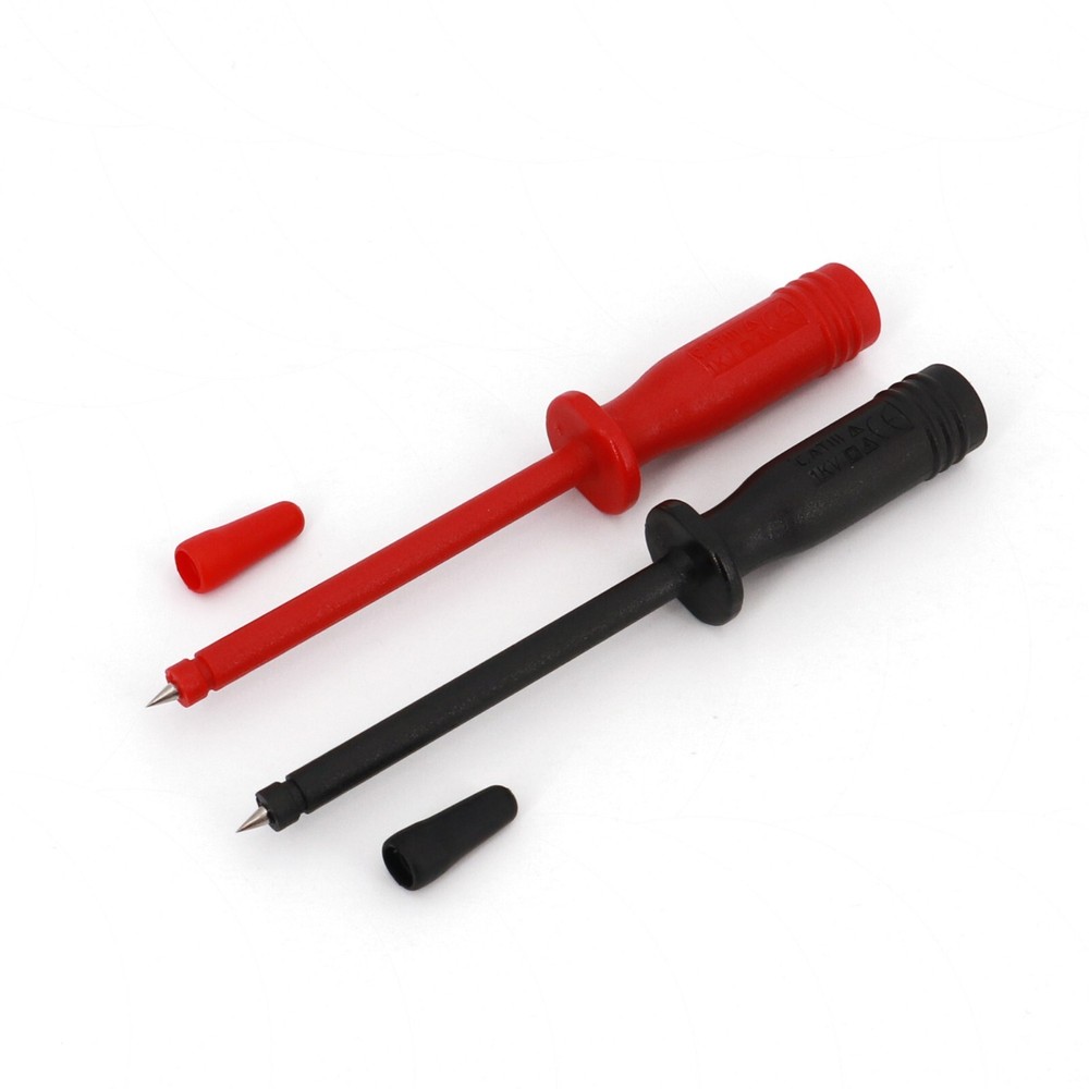 1Pair 4mm Insulated Safety Banana Jack Piercing Tip Pin Multimeter Test Probe