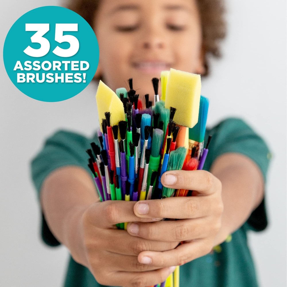 Horizon Group USA Paint Brushes -35 All Purpose Paint Brushes Value Pack –