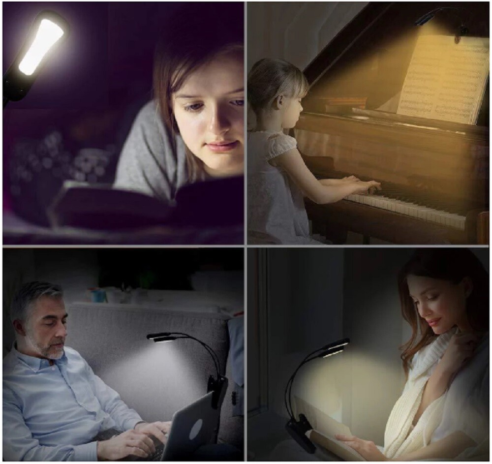 Flexible Clip-On LED Light Lamp - For Book Reading, Tablet, Laptop, PC, eReader
