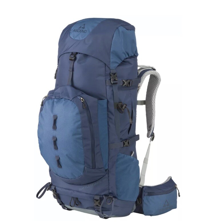 Ascend Rattlesnake 55L Backpack Trail Hiking Camping Back Pack Ascend Blue