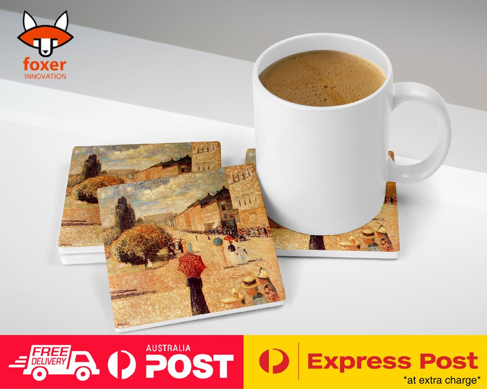 COASTER COFFEE DRINKING MAT|EDVARD MUNCH - SPRING DAY ON KARL JOHAN STREET