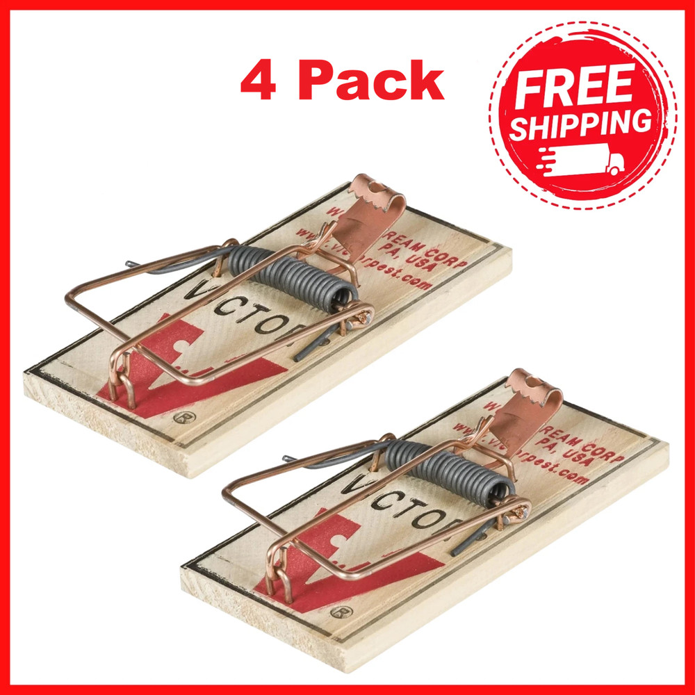 Victor Metal Pedal Mouse Trap, Disposable Reusable Mouse Traps, 4 PCS
