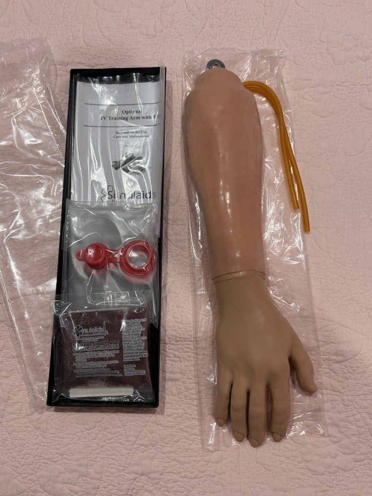 Simulaids IV Training Arm with Hand Model 1374 Blood Powder & Accessories