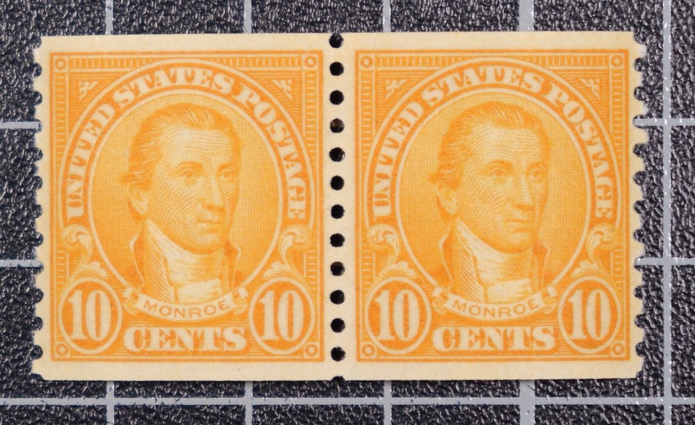 Scott 603 10 Cents Monroe MNH Pair PSE Cert Grade 85 SCV $50.00