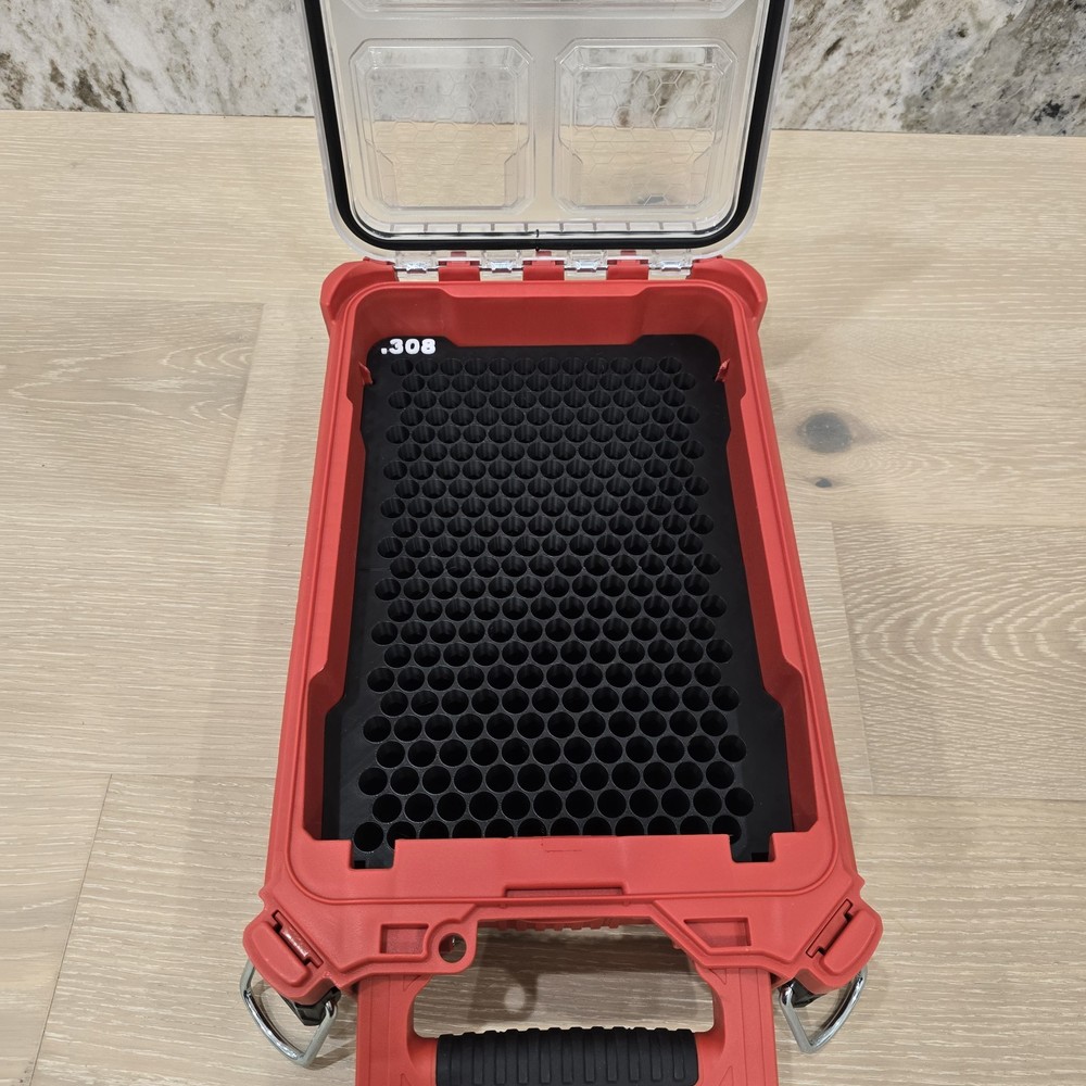 Custom Milwaukee Packout Insert - .308 Round Organizer (Black)