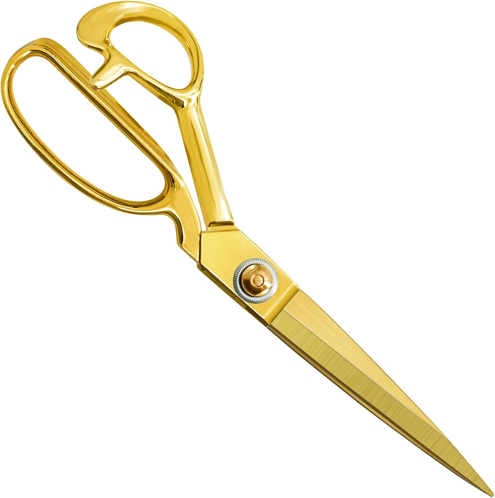 Premium Tailor Scissors,Gold Titanium Fabric Scissors Heavy Duty Sewing Scissor