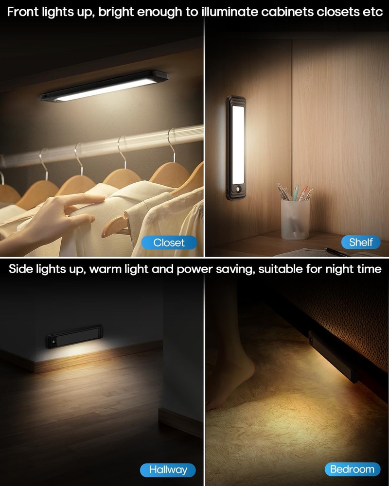 Under Cabinet Lighting Wireless, 56 Closet Lights Motion Sensored Adjustable ...