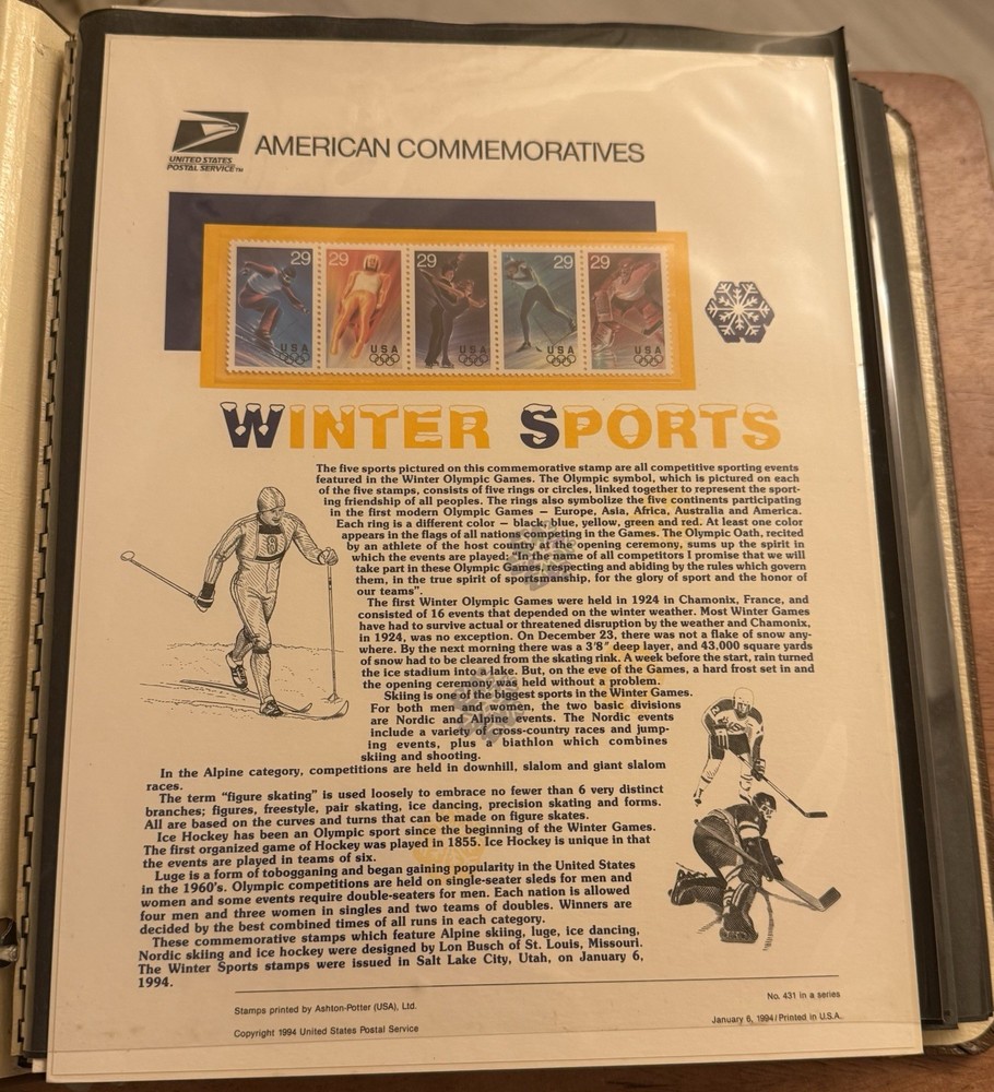 American Commemorative Collection Binder with 20 Panels, 1994