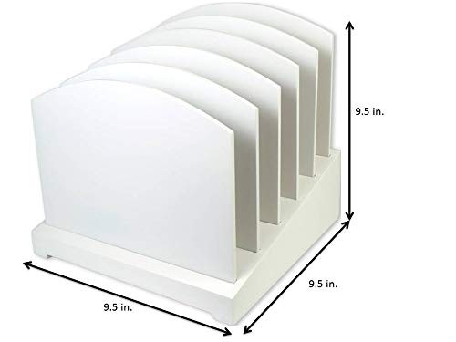 Pure White Desktop File Sorter, 8.8" x 9.5" x 9.6"