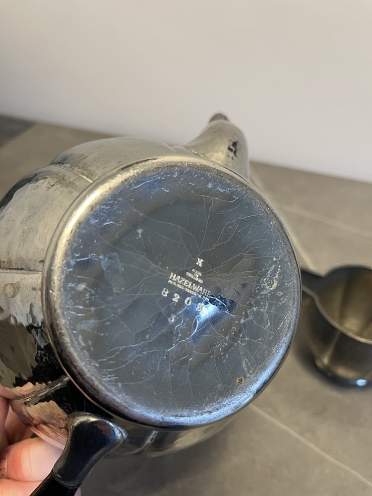 Silver Plated Tea Set 3 piece hazelware mid century set