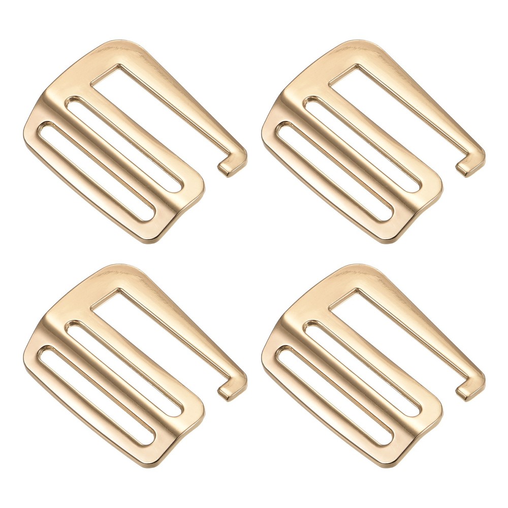 1.5" Webbing Release G Hook Buckle Adjusters for Backpack Strap, 4Pcs Gold