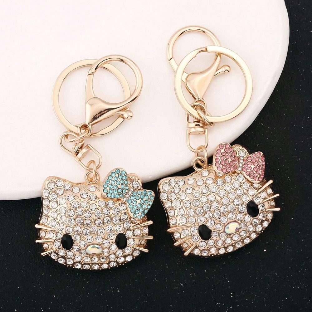 Sanrio Hello Kitty Keychain Rhinestone Key Chain Bag, Purse, Backpack Charm