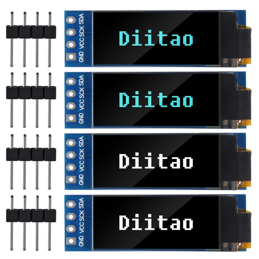 4Pcs 0.91'' LCD Display Modules 0.91inch IIC I2C OLED Display I2C OLED Screen...