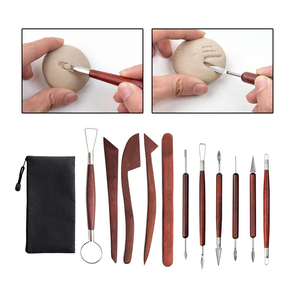 12x Clay Sculpting Tools Ceramic DIY Pottery Carving Tool for Beginners