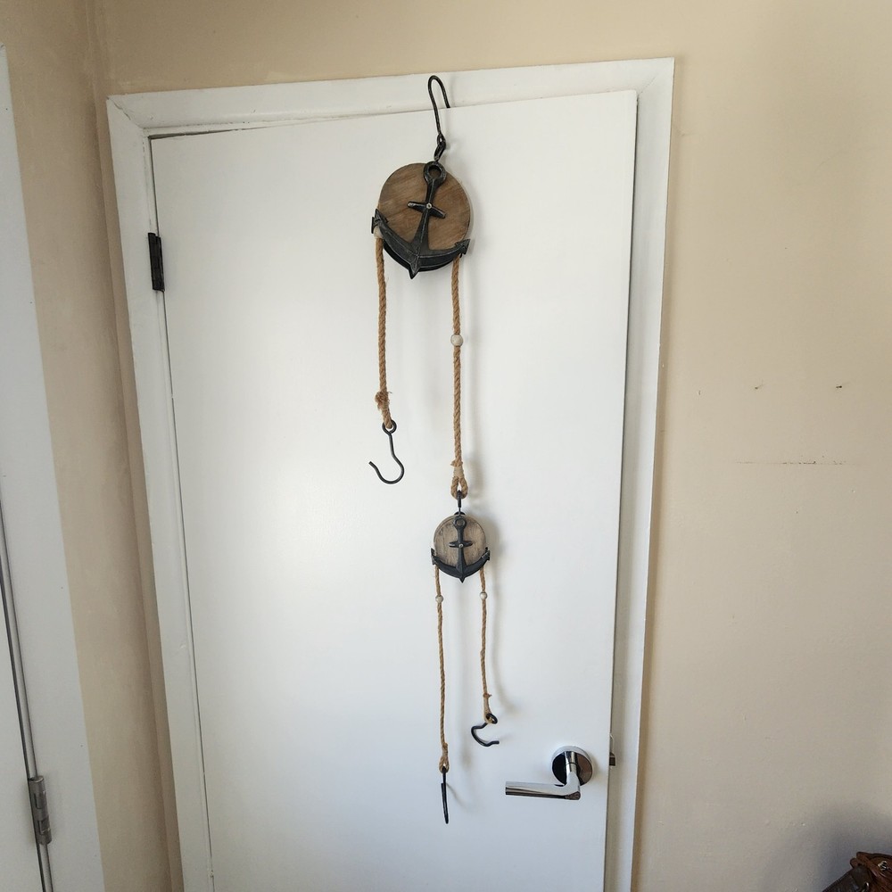 Nautical décor Hooks and Pullies Vintage