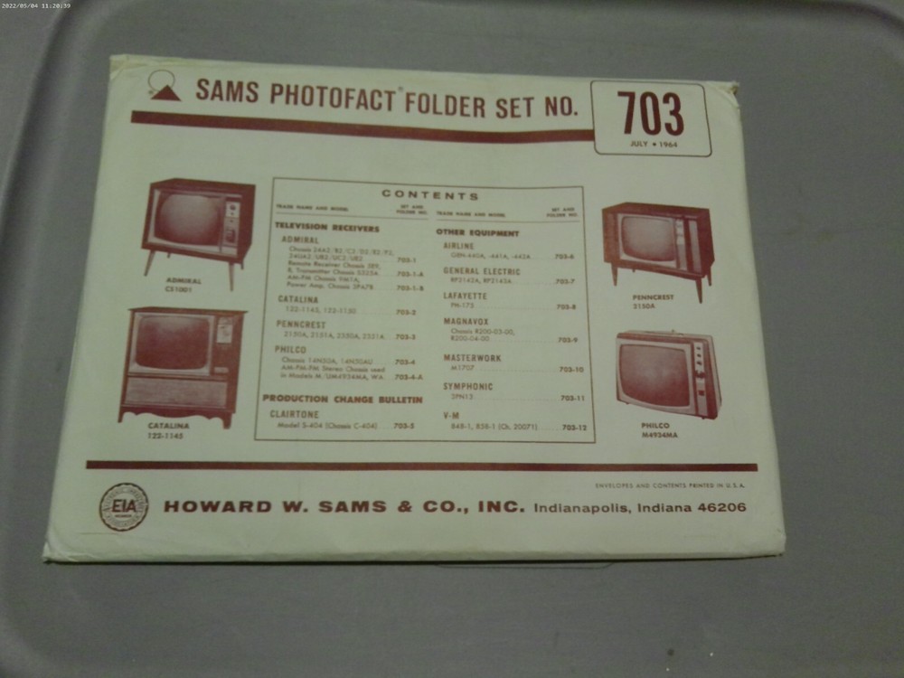 SAMS PHOTOFACT FOLDER SET NO.703