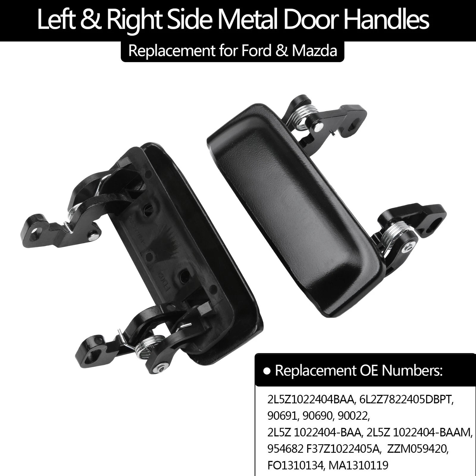 Metal Exterior Door Handle Driver Passenger Side Kit Fit 98-11 Mazda Ford Ranger