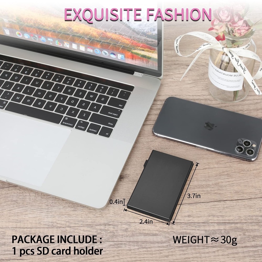 SD , SD Card Case,CF Memory Case Aluminum Alloy Hard Shell, Double-Layer Capa...