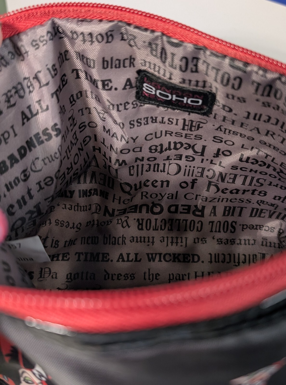 Soho Disney Villains Make Up Bag Black Crazy Chic Cruella de Vil New with Tag