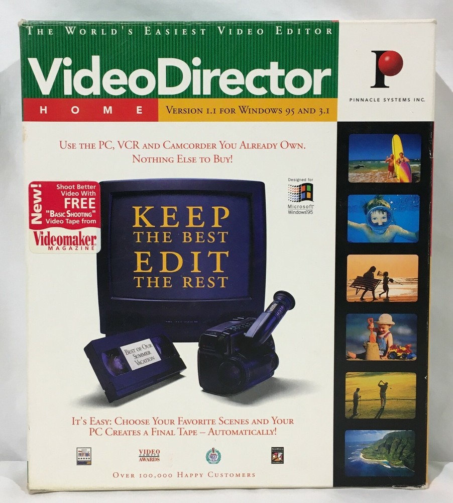 Pinnacle Video Director Video Camera VCR Editing Software W/ Cable - Incomplete