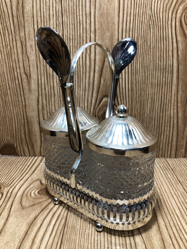 Silver Plated Complete Condiment Server Set