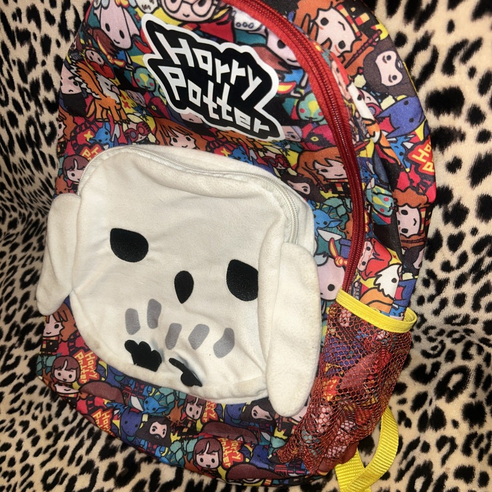 Harry Potter Hogwarts Chibi Characters Backpack Soft Hedwig Front Pocket