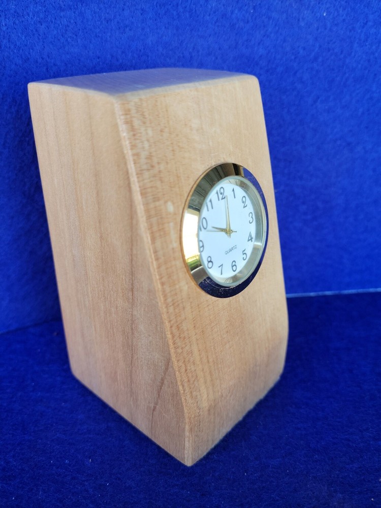 Handcrafted Big Leaf Maple Wood Desk Clock, 4 Styles