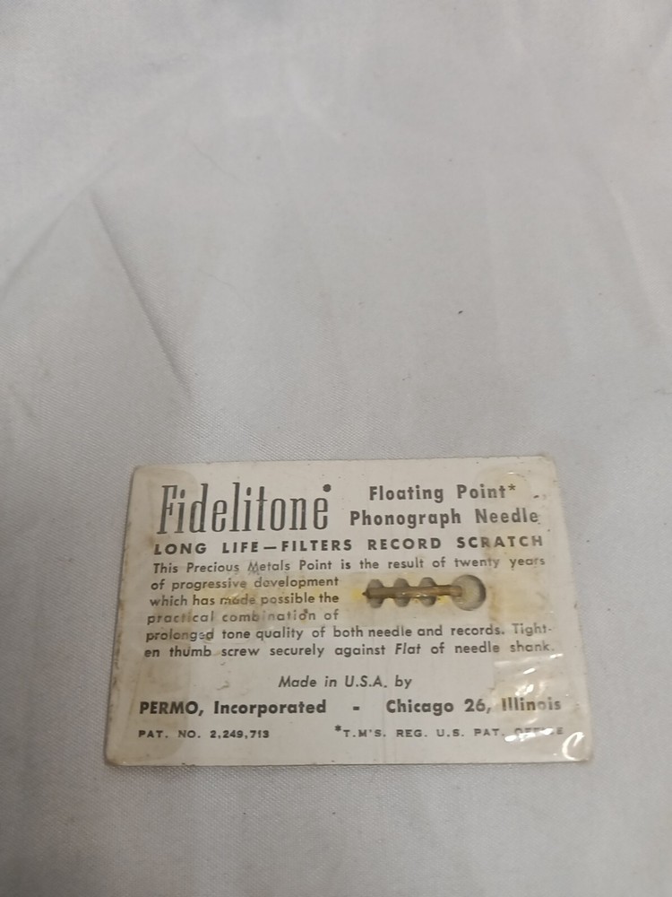 Fidelitone Floating Point Long Life Phonograph Needle Filters Record Scratch