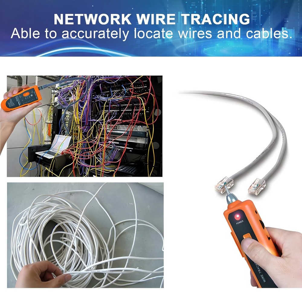 Orange Electric Circuit Testing Device Wire Tracker With Headset Toolkit