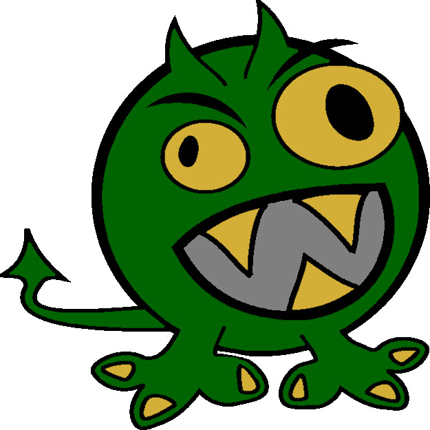 30 Custom Little Green Devil Monster Personalized Address Labels