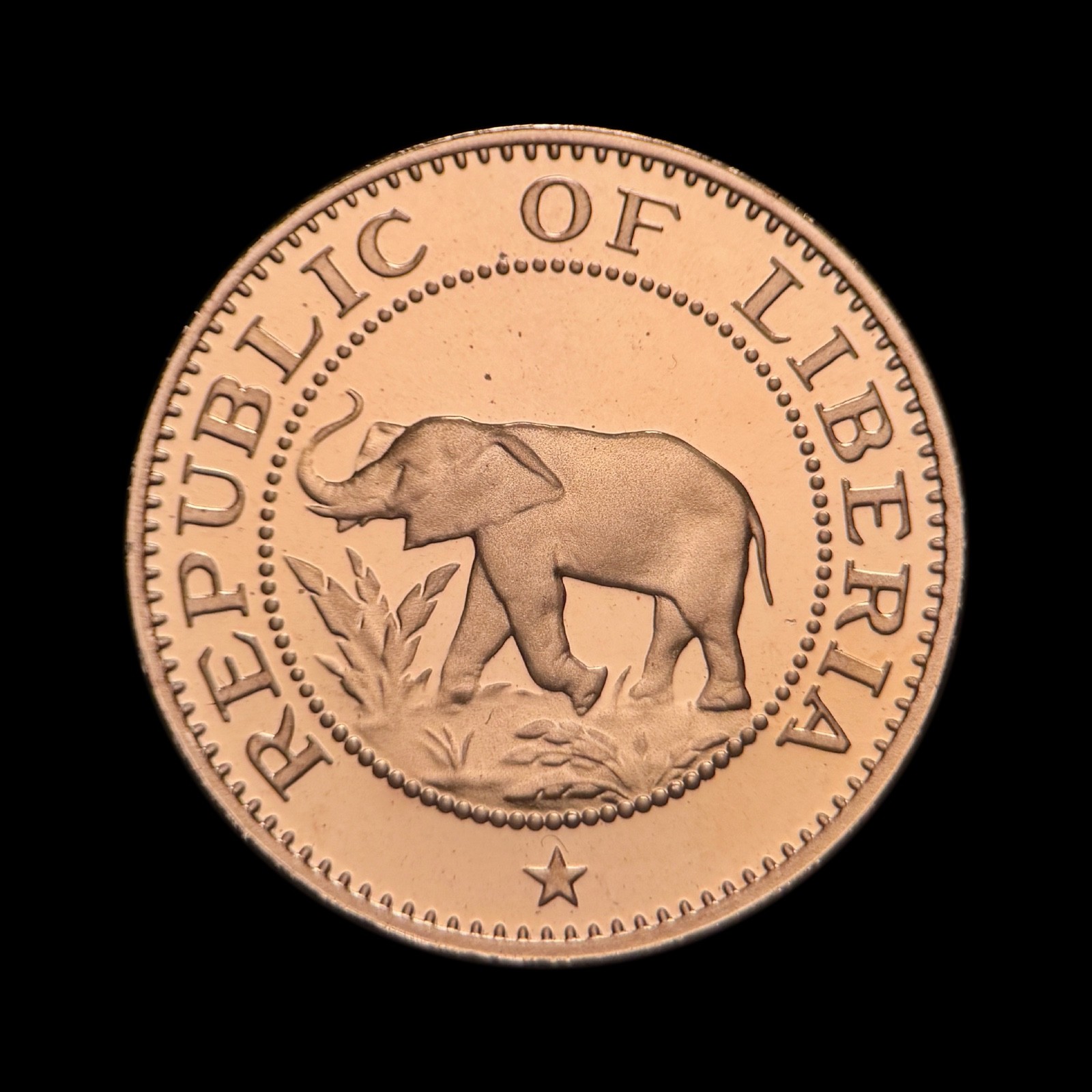 LIBERIA. 1976, 1 Cent - African Forest Elephant, Royal Mint Wales RARE 1 Proof