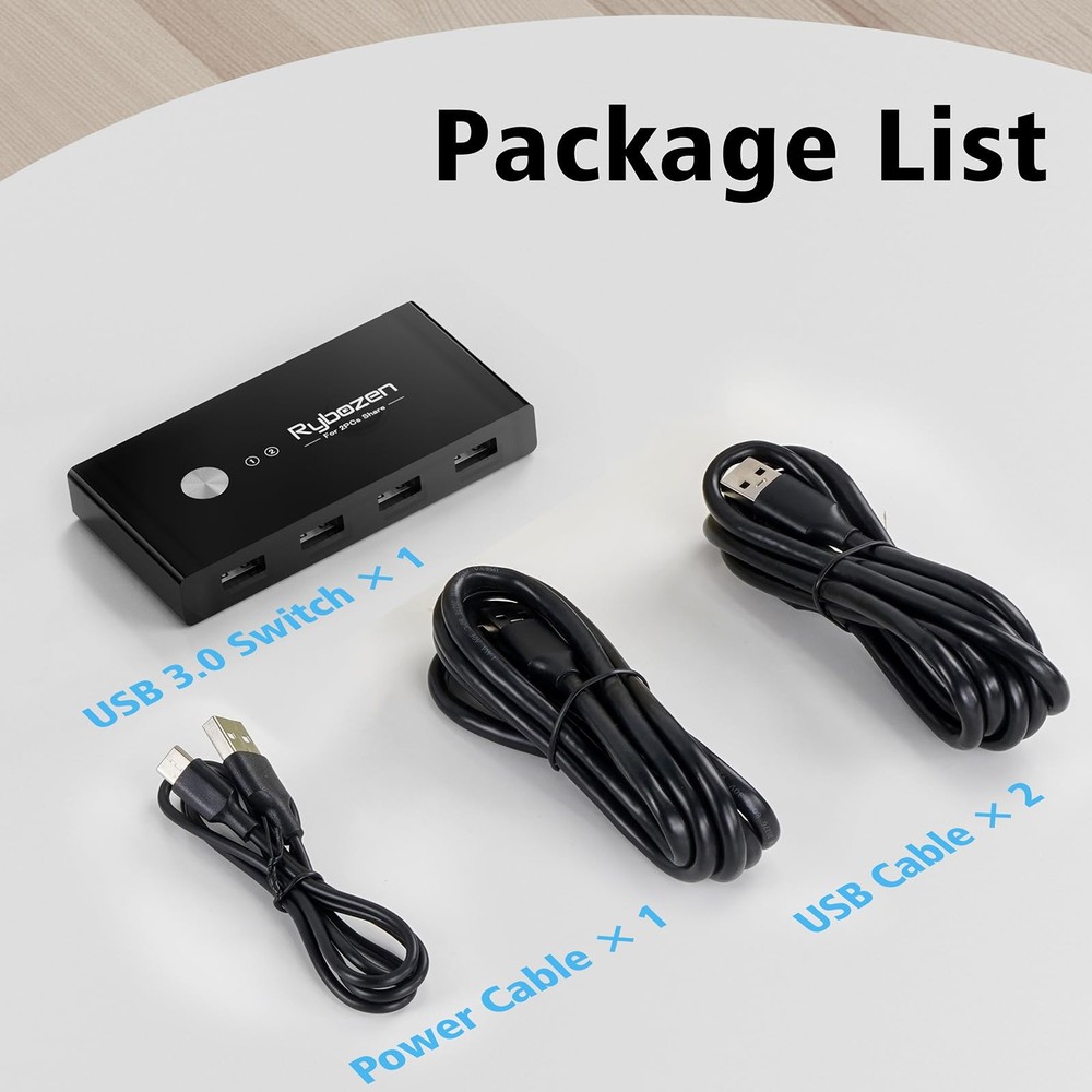 USB Switcher 2 Computers USB Switch 2 PC Sharing 4 USB Devices 2 in 4 Out wit...