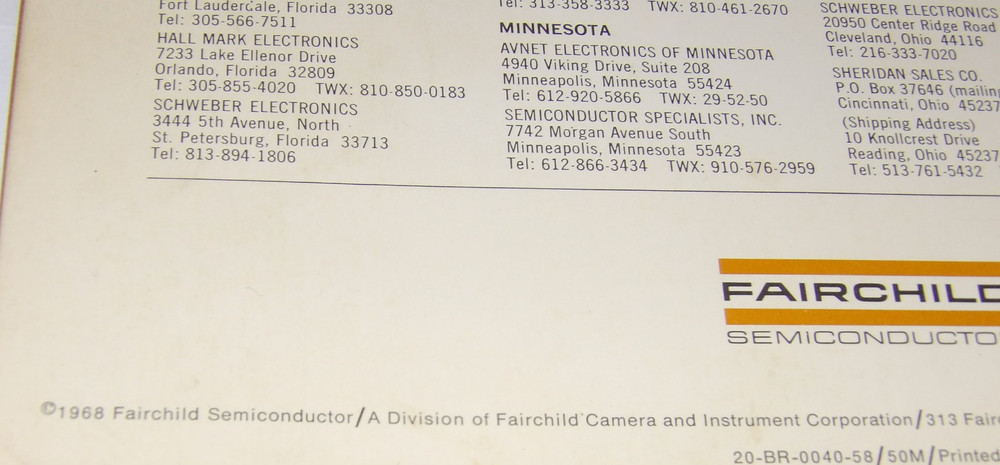 1968 FAIRCHILD SECOND GENERATION LINEAR INTEGRATED CIRCUITS BROCHURE/APPLICATION