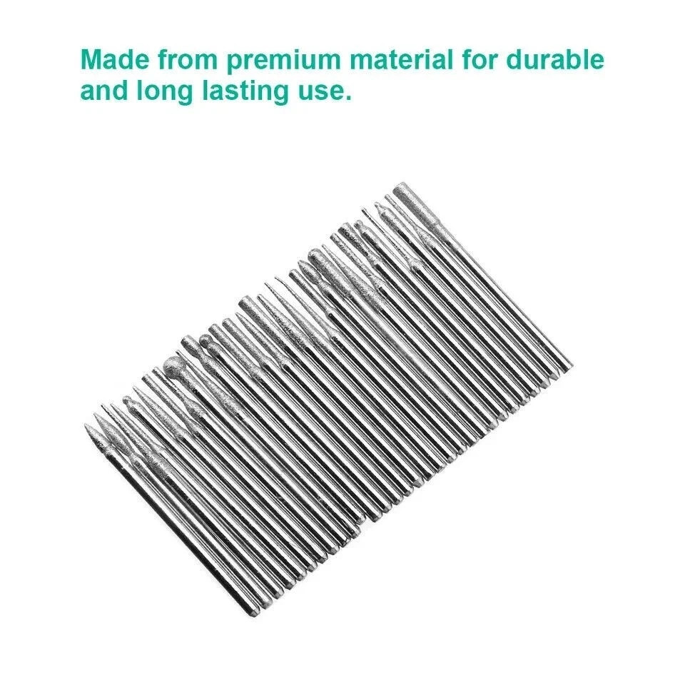 90PCS For Dremel Diamond Burr Bits Drill Set Rotary Multi Tool Accessories Kit