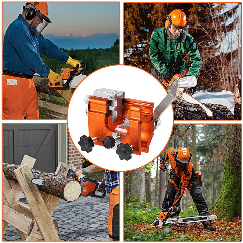 Chainsaw Chain Sharpening Jig Portable Hand Crank Sharpener Tool Set