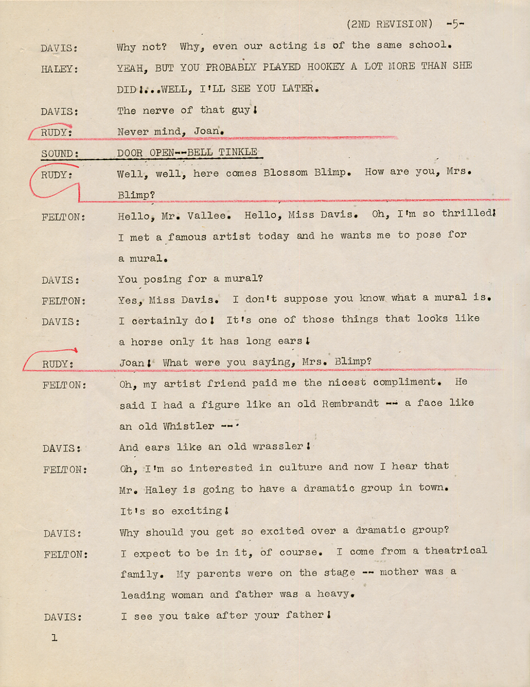 PATRICK McGEEHAN JACK HALEY RUDY VALLEE 1943 RADIO SHOW SCRIPT w SIGNED CHECK