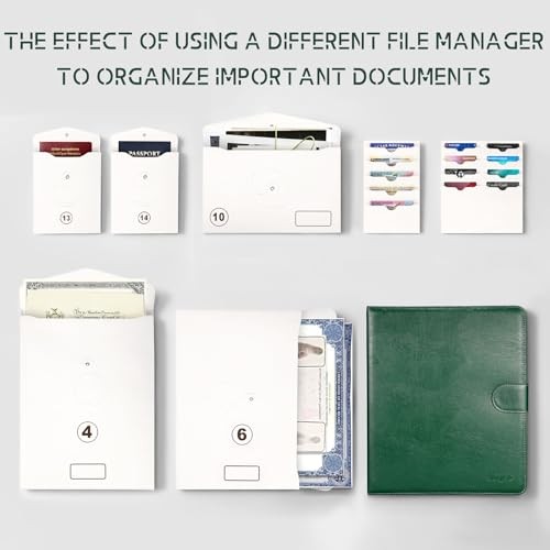 Important Document Organizer, 14 Expandable Pockets, 13 Card Olive Green
