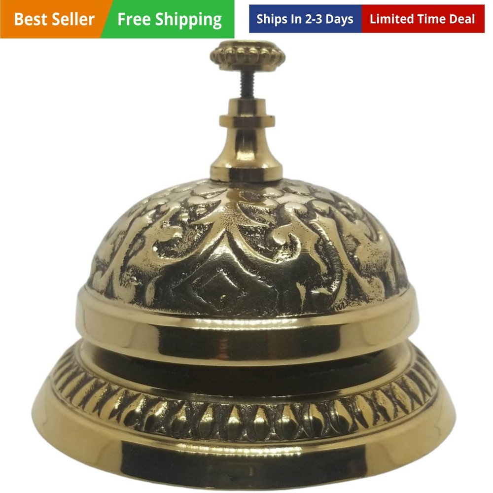 Solid Brass Victorian Style Service Desk Bell