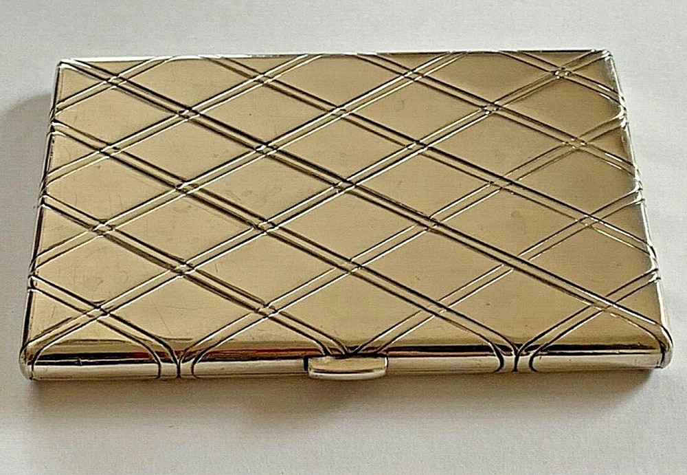 ANTIQUE 193 Gr. STERLING SILVER & GILDING MASSIVE CIGARETTE CASE