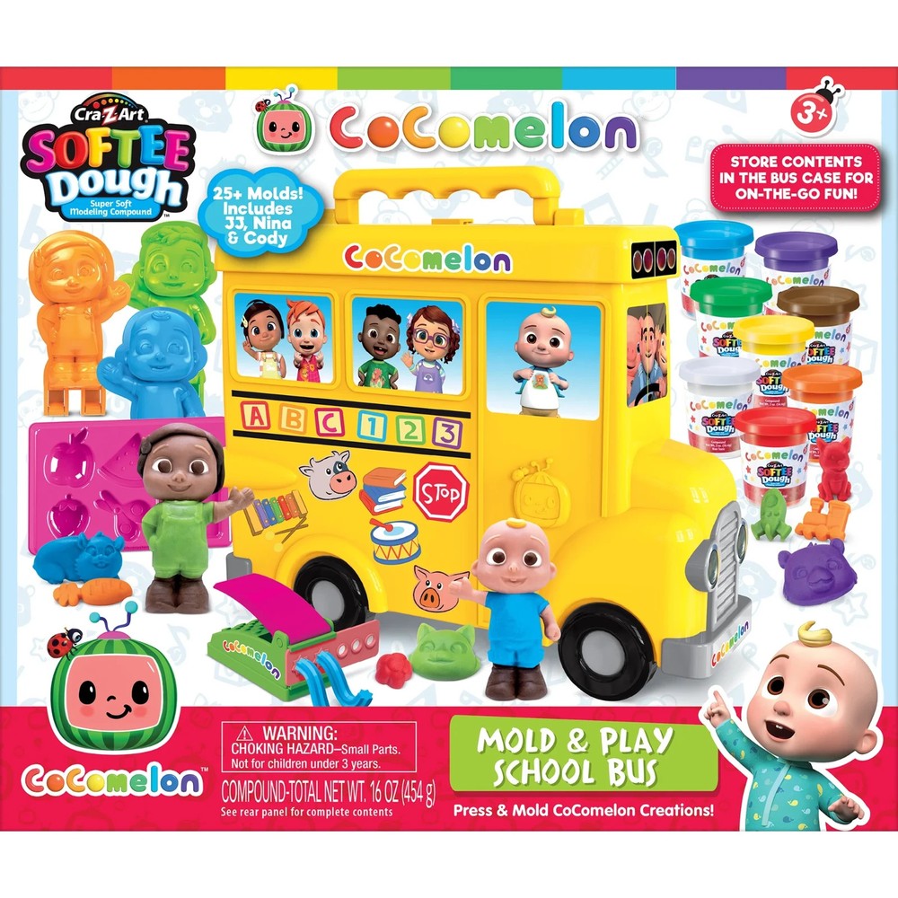 CoComelon: Mold & Play School Bus Softee Dough Kit