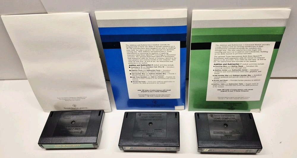 Texas Instruments TI 99/4A Bundle: Alligator Mix/Addition & Subtraction 1 & 2