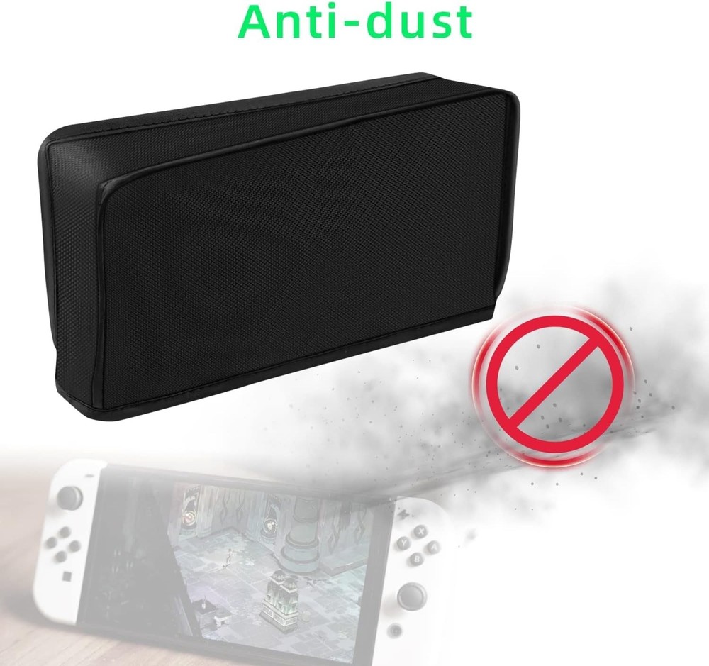 Durable Black Dust Cover for Switch/Switch OLED Dock | Scratch & Water Resistant