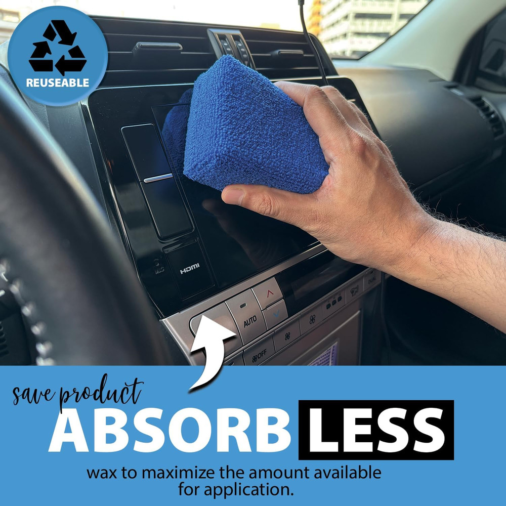 Microfiber Applicator Pad (5" X 3") (Pack of 8) Rectangle Microfiber Applicat...