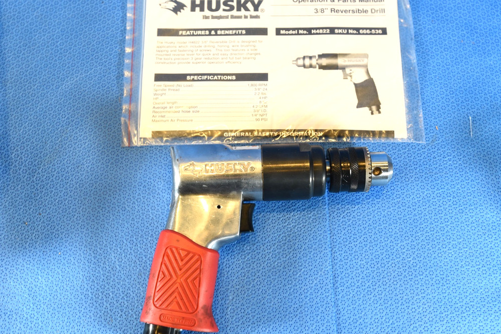 Husky H4822 3/8" Reversable Air Drill