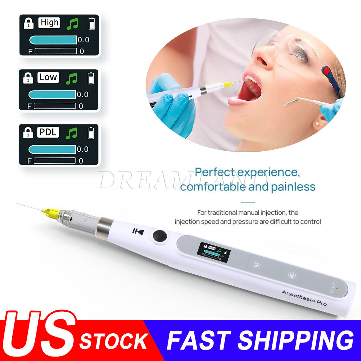 Electric Dental Painless Oral Local Anesthesia Delivery Device Injection Pen USA